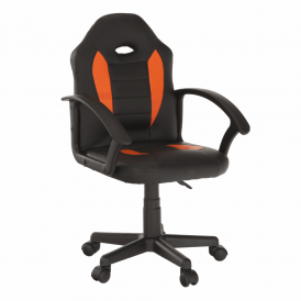 Irodai szék, textilbőr fekete/narancssárga, MADAN