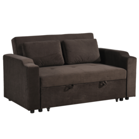 Széthúzhatós kanapé, barna Velvet anyag, ZAMBA